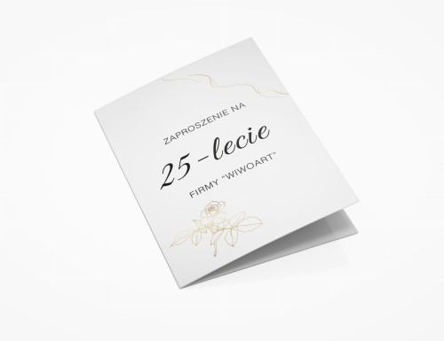 FIRMOWE zaproszenie przód - złote kwiaty