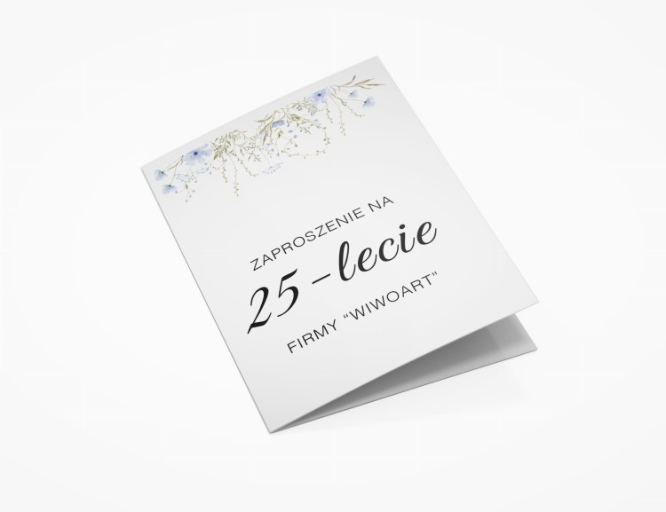 FIRMOWE zaproszenie przód - polne niebieskie kwiaty