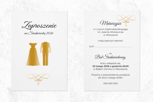 ZAPROSZENIA studniówka - elegancka para-zadrukowana