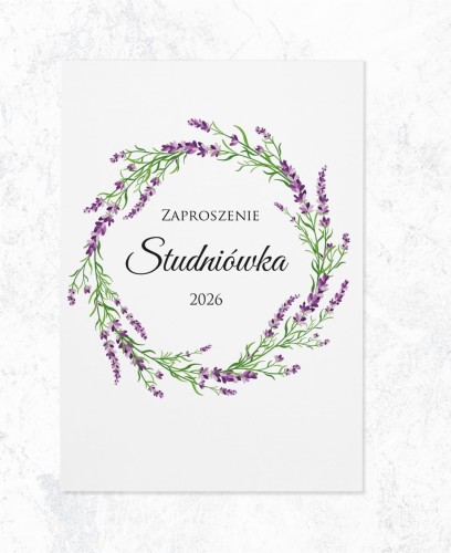 ZAPROSZENIA studniówka - wianek z wrzosów-zadrukowana
