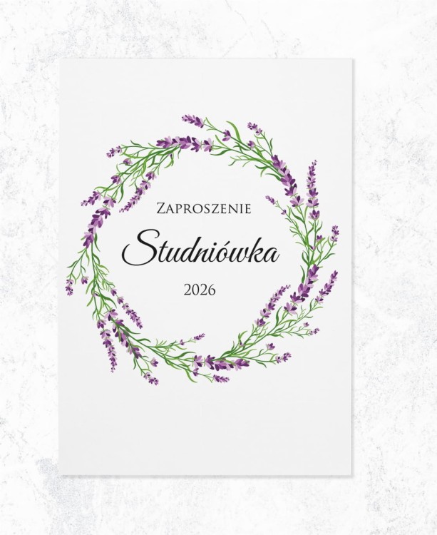 ZAPROSZENIA studniówka - wianek z wrzosów-zadrukowana