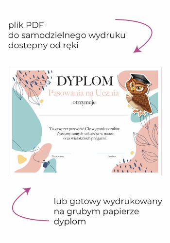 Dyplom Pasowania na Pierwszoklasistę – pastelowy